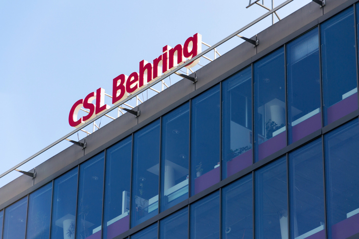 CSL Behring biopharmaceutical company logo on headquarters building